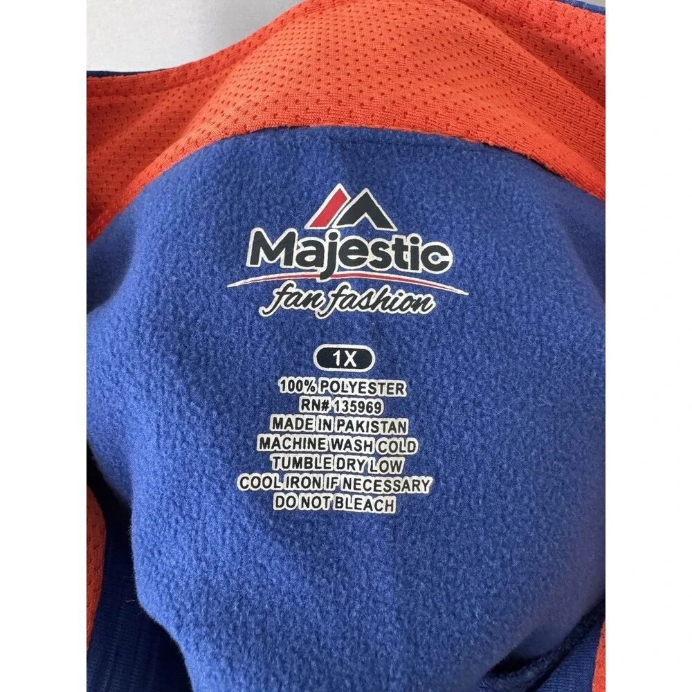 New York Mets Majestic Quarter-Zip Pullover – Size 1X – Royal Blue
